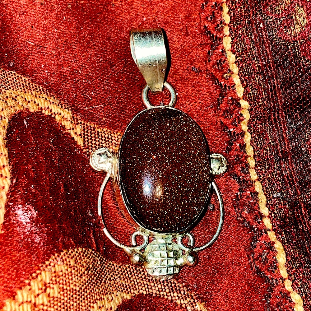 Antique pendant, sterling silver it is stamped